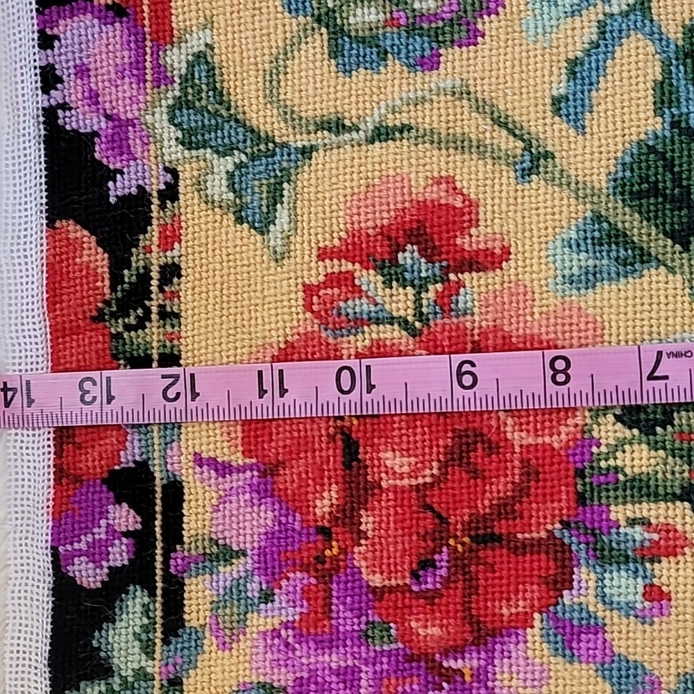 Floral Needlepoint Tapestry - Picture 4 of 5